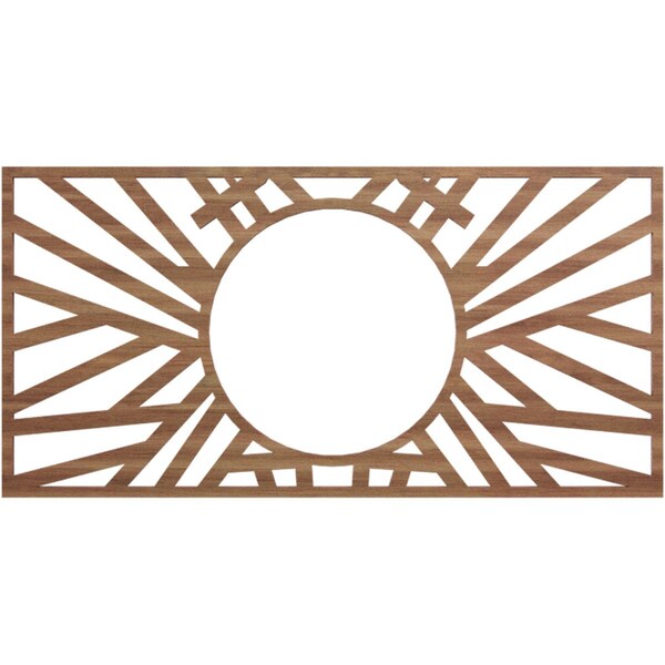 Ekena Millwork Hoover Wood Fretwork Pierced Ceiling Medallion, Walnut, 18"W x 9"H x 6 5/8"ID x 1/4"T CMWP18X09X0250HOWA - main